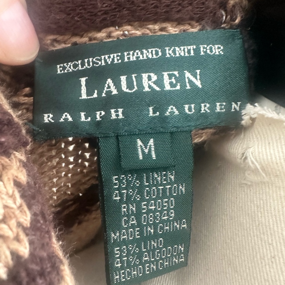 Handknit Ralph Lauren linen blend Cardigan - Picture 10 of 10